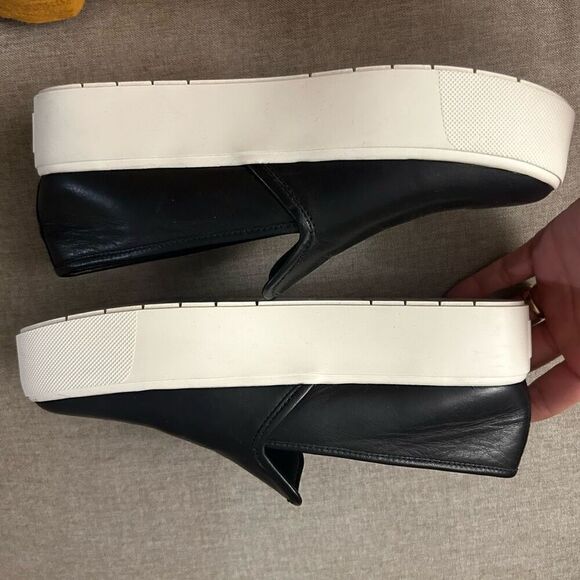 Vince Black Warren Leather Sneaker Platform Slide Sneaker Size 5M EU 35 Slip On - Picture 7 of 9